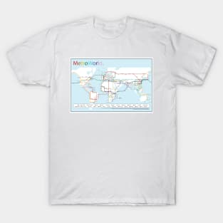 Reimagining the planet: MetroWorld fantasy transportation map T-Shirt